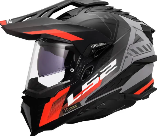 LS2 MX701 Explorer Hexa Black Red Grey-06> Adventure Helmen|Helmen Met Zonnevizier