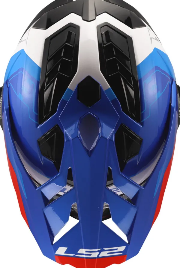 LS2 MX701 Explorer Hexa White Blue Red-06> Adventure Helmen|Helmen Met Zonnevizier