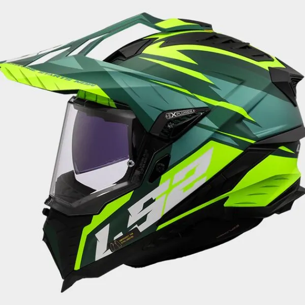 LS2 MX701 Explorer Spire Green Fluo Yellow> Adventure Helmen|Integraalhelmen