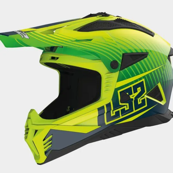 LS2 MX708 Fast II Duck Matt Green Fluo Yellow> Adventure Helmen|Crosshelmen