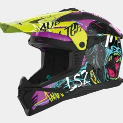 LS2 MX708 Fast II Gorilla Purple Fluo Yellow> Adventure Helmen|Crosshelmen