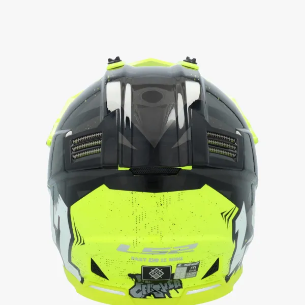 LS2 MX437 Fast II Mini Crusher Black Yellow> Kinder Scooterhelmen|Adventure Helmen