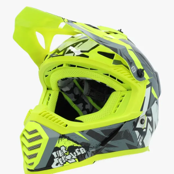 LS2 MX437 Fast II Mini Crusher Black Yellow> Kinder Scooterhelmen|Adventure Helmen