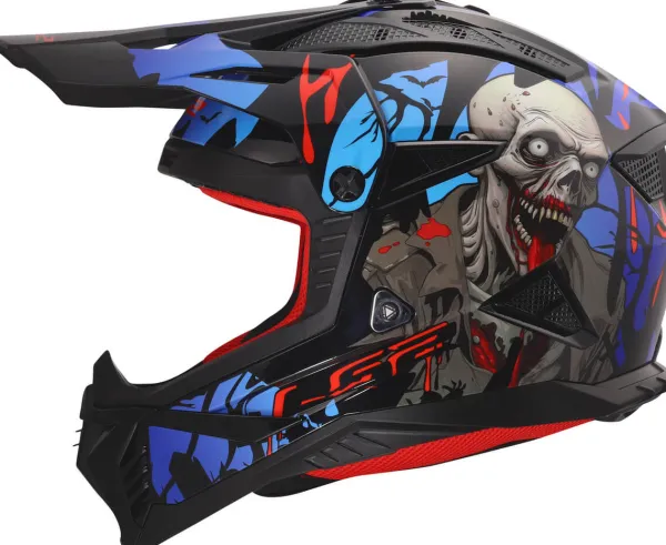 LS2 MX708 Fast II Zombie Ii Black Red Blue-06> Adventure Helmen|Crosshelmen