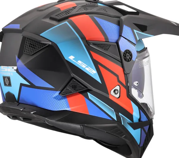 LS2 MX702 Pioneer II Block Black Red Blue-06> Adventure Helmen|Helmen Met Zonnevizier