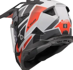 LS2 MX702 Pioneer II Block Grey Red-06> Adventure Helmen|Helmen Met Zonnevizier