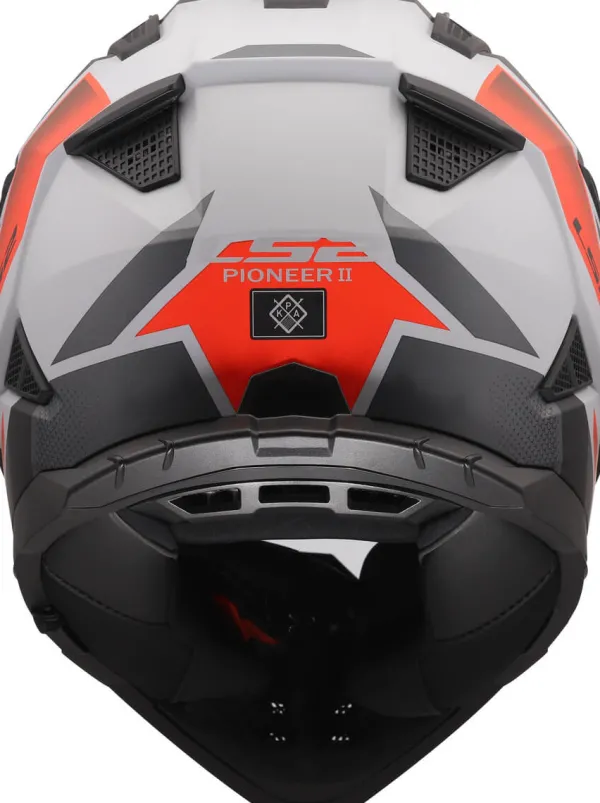 LS2 MX702 Pioneer II Block Grey Red-06> Adventure Helmen|Helmen Met Zonnevizier