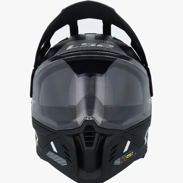 LS2 MX702 Pioneer II Hill Matt Black White> Adventure Helmen|Integraalhelmen