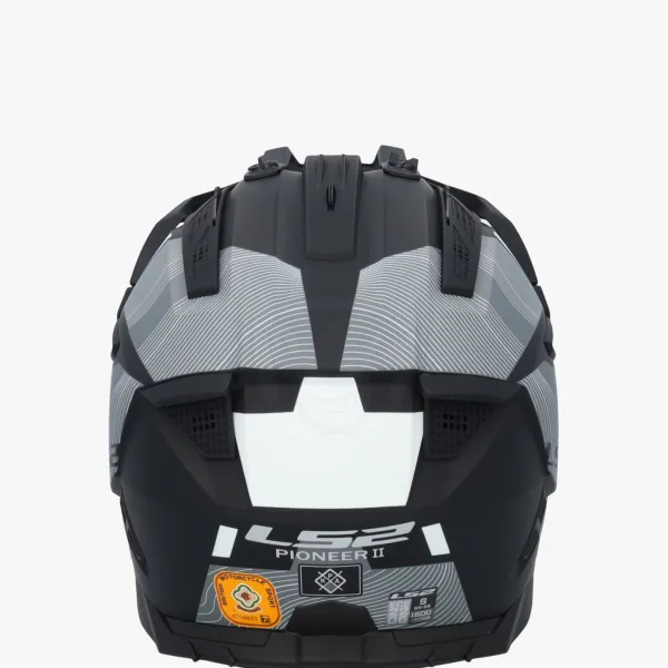 LS2 MX702 Pioneer II Hill Matt Black White> Adventure Helmen|Integraalhelmen