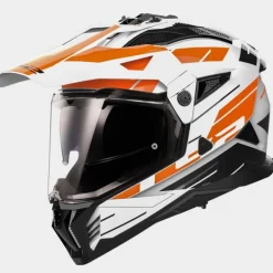 LS2 MX702 Pioneer II Namib White Orange> Adventure Helmen|Integraalhelmen