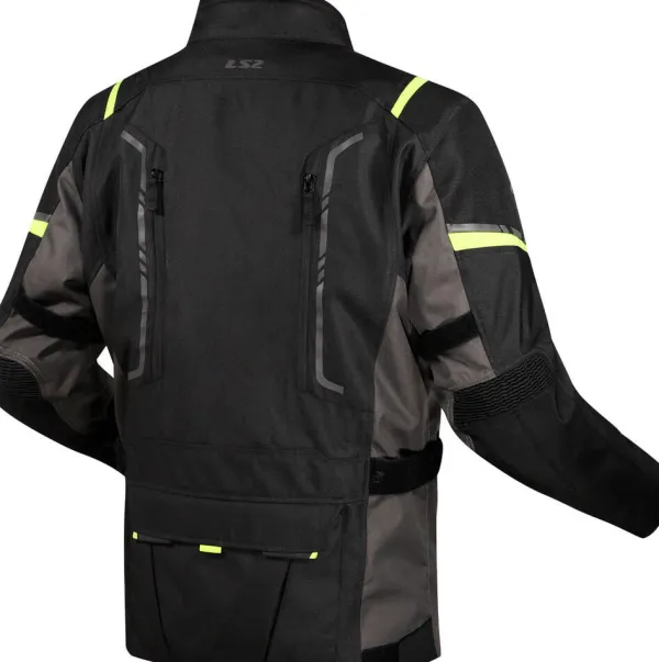 LS2 Narvik Motorjas Man Grey Black H-V Yellow> Motorjassen