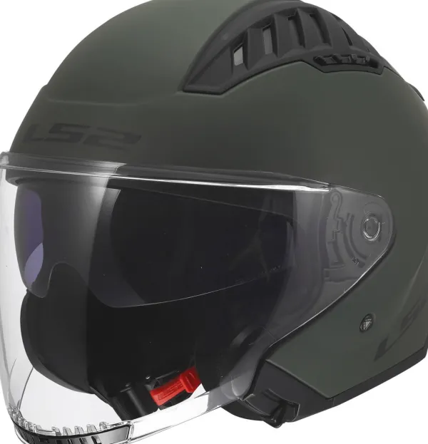 LS2 OF600 Copter II Solid Military Green-06> Jethelmen|Helmen Met Zonnevizier