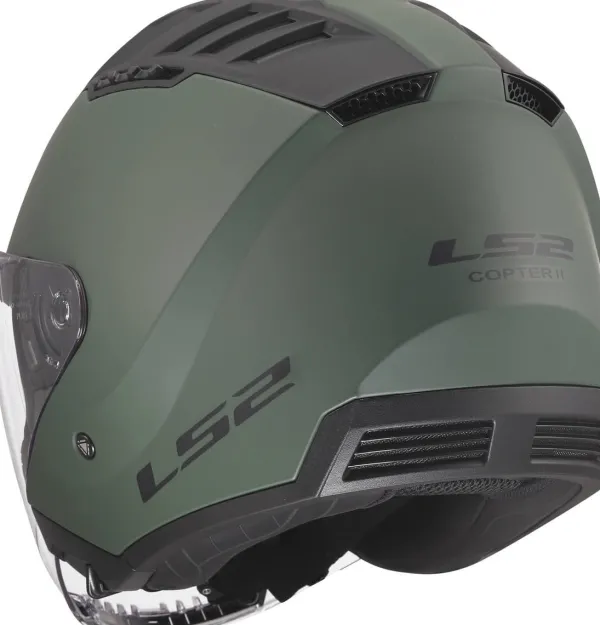 LS2 OF600 Copter II Solid Military Green-06> Jethelmen|Helmen Met Zonnevizier