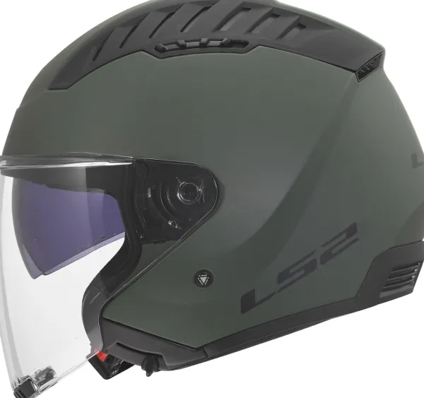LS2 OF600 Copter II Solid Military Green-06> Jethelmen|Helmen Met Zonnevizier