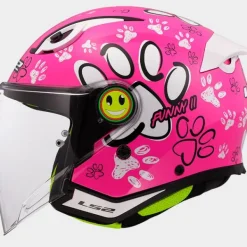 LS2 OF622 Funny II Paws Pink> Kinder Scooterhelmen