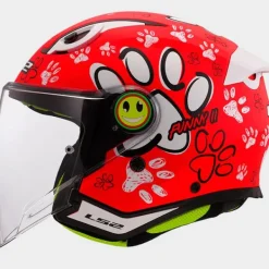 LS2 OF622 Funny II Paws Red> Kinder Scooterhelmen