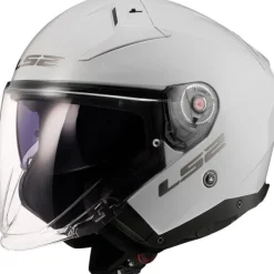 LS2 OF603 Infinity II Solid Gloss White> Jethelmen|Helmen Met Zonnevizier