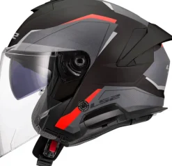 LS2 OF618 Verso II Air Black Red> Jethelmen|Helmen Met Zonnevizier