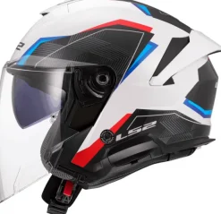 LS2 OF618 Verso II Air White Blue Red> Jethelmen|Helmen Met Zonnevizier
