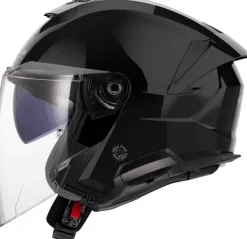 LS2 OF618 Verso II Solid Gloss Black> Jethelmen|Helmen Met Zonnevizier