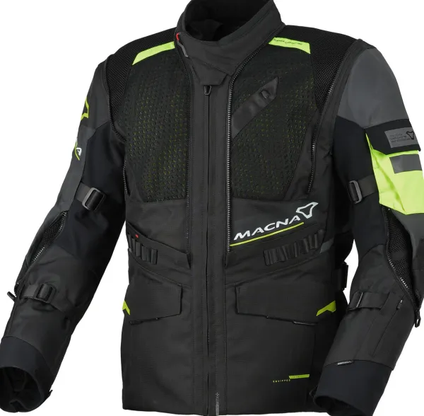 Macna Flexodus Motorjas Night Eye Black/Yellow 187> Motorjassen
