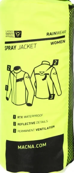 Macna Spray Jacket Ladies Fluo yellow> Regenkleding