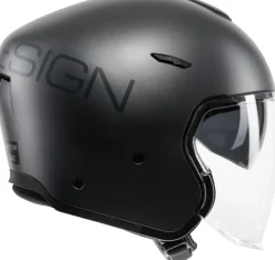Momo AERO Mono Matt Titanium/Anthracite 002> Jethelmen|Helmen Met Zonnevizier