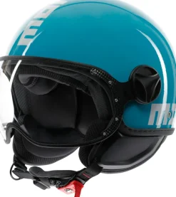 Momo FGTR Classic Candy Lake Blue/White 016> Jethelmen|Helmen Met Zonnevizier