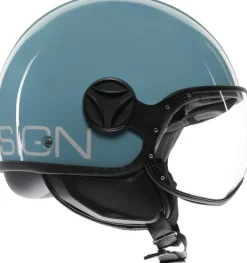 Momo FGTR Classic Candy Sky Blue/White 008> Jethelmen|Helmen Met Zonnevizier