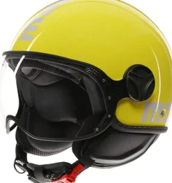 Momo FGTR Classic Candy Yellow/White 007> Jethelmen|Helmen Met Zonnevizier