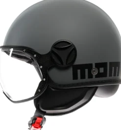 Momo FGTR Classic Mono Matt Grey/Black 002> Jethelmen|Helmen Met Zonnevizier