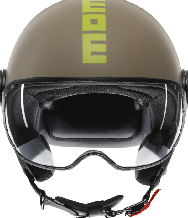 Momo FGTR Classic Mono Matt Sand/Lime 005> Jethelmen|Helmen Met Zonnevizier