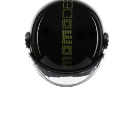 Momo FGTR Classic Stripes Black/Yellow Fluo 012> Jethelmen|Helmen Met Zonnevizier