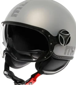 Momo FGTR Evo Hip Matt Grey/Cerulean Grey 009> Jethelmen|Helmen Met Zonnevizier