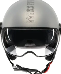 Momo FGTR Evo Hip Matt Grey/Cerulean Grey 009> Jethelmen|Helmen Met Zonnevizier
