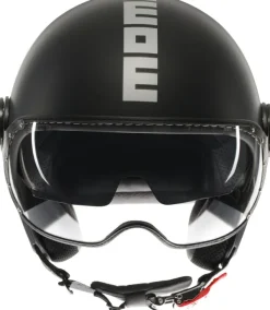Momo FGTR Evo Mono Matt Black/Silver 001> Jethelmen|Helmen Met Zonnevizier