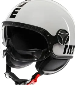 Momo FGTR Evo Mono White Quarz/Black 006> Jethelmen|Helmen Met Zonnevizier