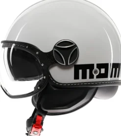 Momo FGTR Evo Mono White Quarz/Black 006> Jethelmen|Helmen Met Zonnevizier