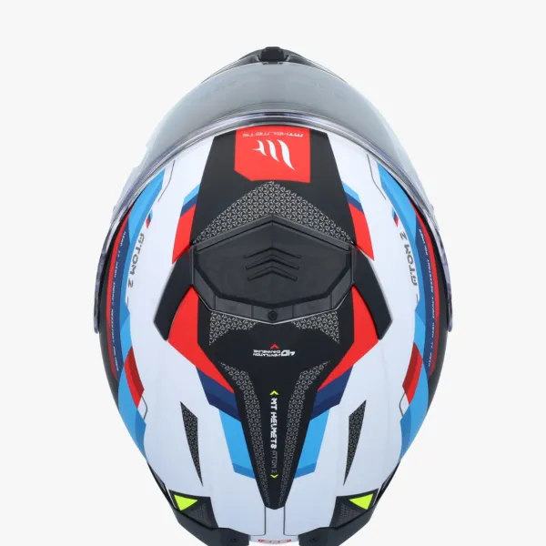 MT Atom 2 SV Bast Mat Blauw/Rood> Systeemhelmen|Helmen Met Zonnevizier