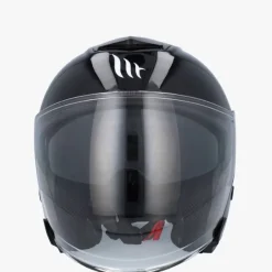 MT Jet Thunder 3 SV Gloss Black> Jethelmen|Helmen Met Zonnevizier