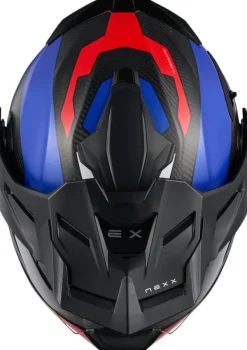 NEXX X.LIFECOUNTRY Terra Matt Blue/Red> Adventure Helmen|Systeemhelmen