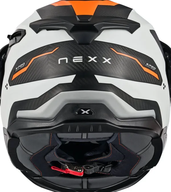 NEXX X.LIFECOUNTRY Terra Matt White/Orange> Adventure Helmen|Systeemhelmen