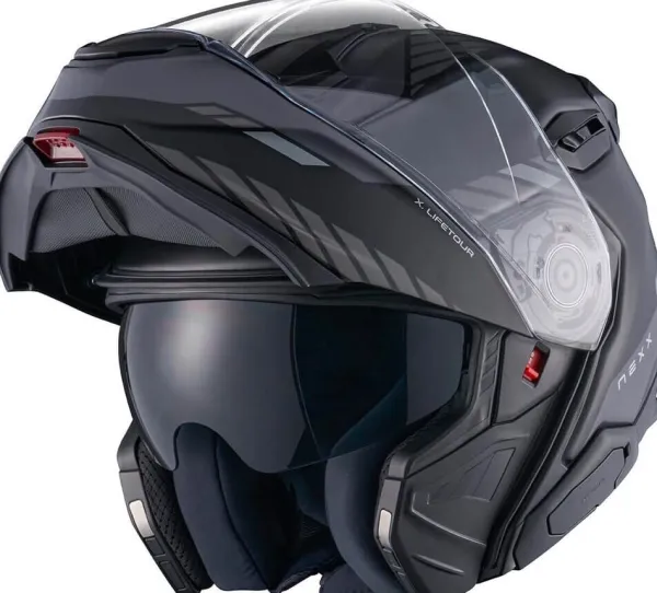 NEXX X.LIFETOUR Globe Matt Black/Grey> Systeemhelmen|Helmen Met Zonnevizier