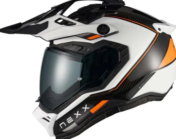 NEXX X.RALLY Raid White/Orange> Integraalhelmen|Bluetooth Helmen