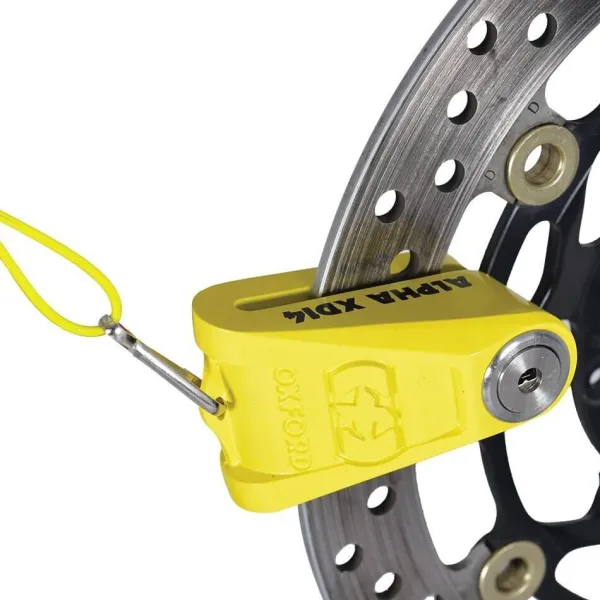 Oxford Alpha XD14 Disc Lock (14mm pin) Yellow ART4 LK276> Motorsloten