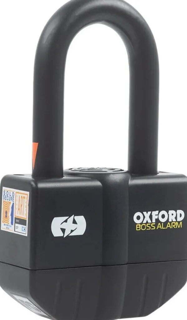 Oxford Boss Alarm 16mm Padlock Black ART4 LK484> Motorsloten