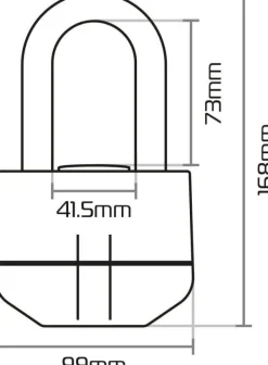 Oxford Boss Alarm 16mm Padlock Black ART4 LK484> Motorsloten