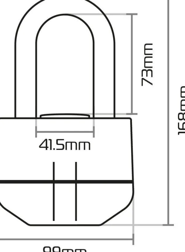 Oxford Boss Alarm 16mm Padlock Black ART4 LK484> Motorsloten