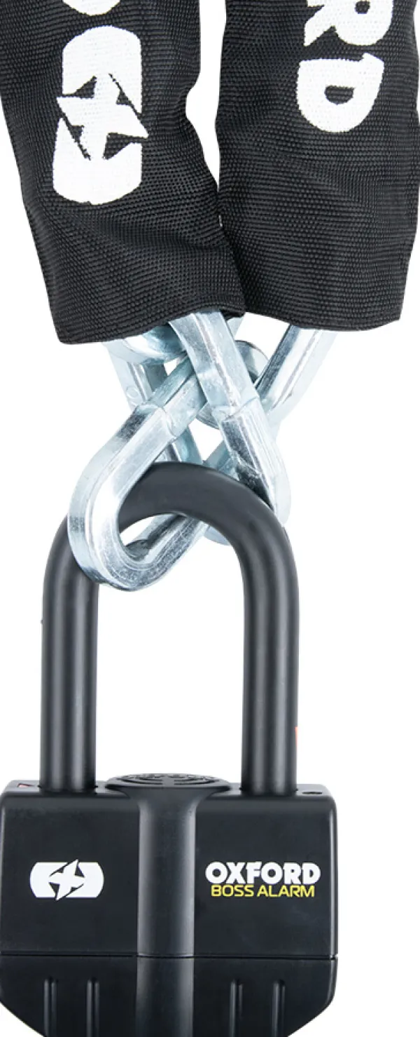 Oxford Boss Kettingslot + alarm ART4 120cm> Motorsloten