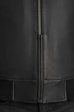 Pando Moto Falcon Motorjas Leather Aviator Black> Motorjassen